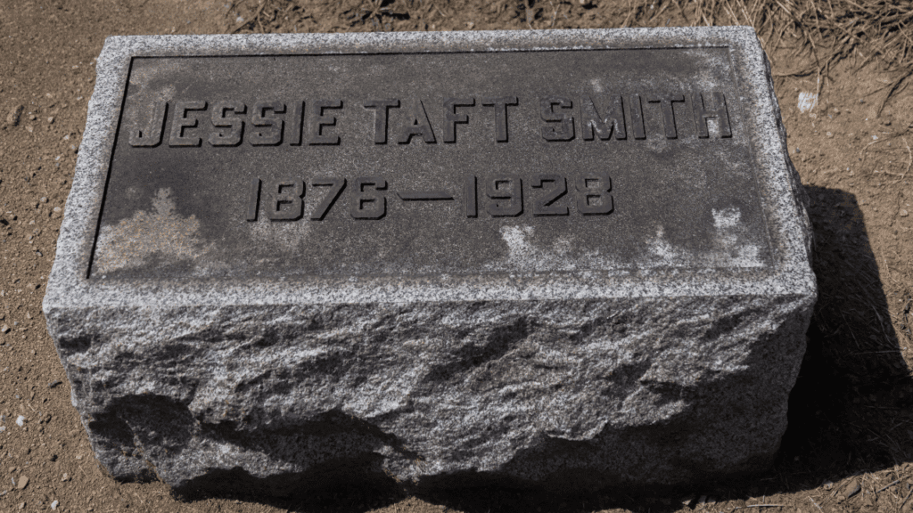 Gravestone of Jessie Taft Smith, Lusitania survivor and Taft family descendant, at Braceville Township Cemetery in Trumbull County, Ohio.